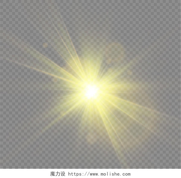 金色光晕太阳光黄色阳光放射光光效素材